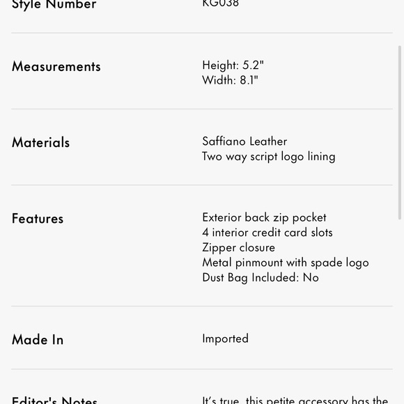 Kate Spade Black Medium Staci Wristlet BRAND NEW IN PACKAGE - Picture 4 of 8